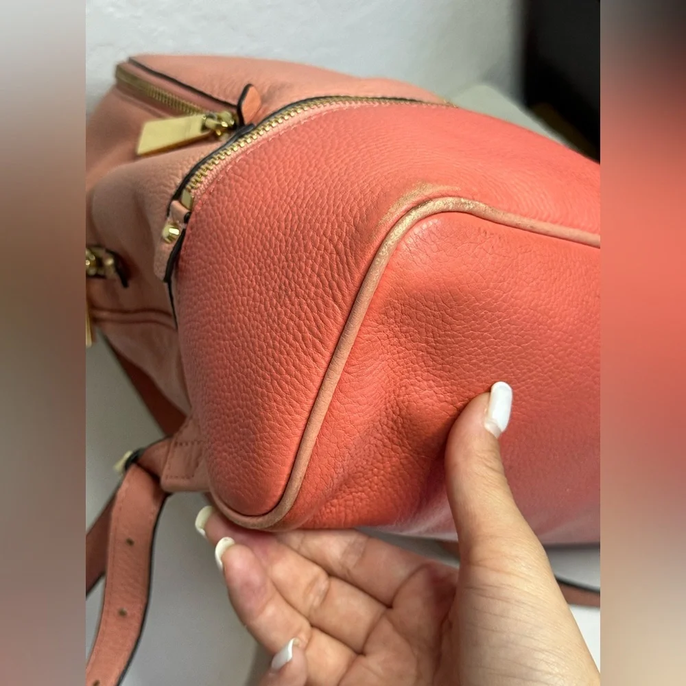 Michael Kors Adina Leather Backpack Grapefruit Color